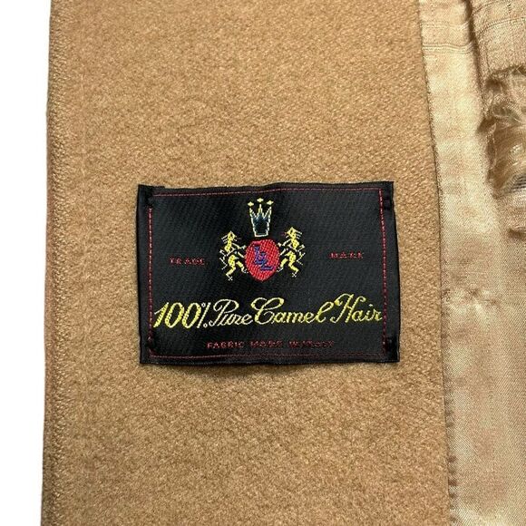 Larry Levine 100% Pure Camel Hair Coat Tan Coat 6P Classic Camel Color Lined - Picture 6 of 10